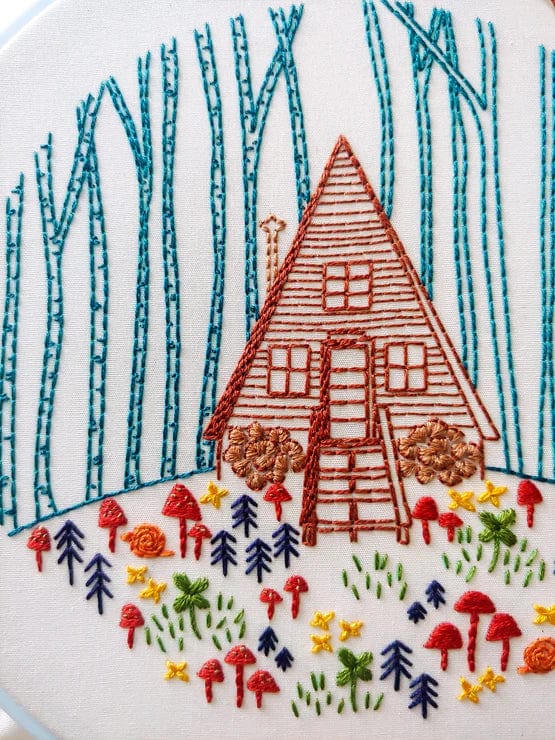 Cozy Cabin Embroidery Kit - Cozyblue Handmade