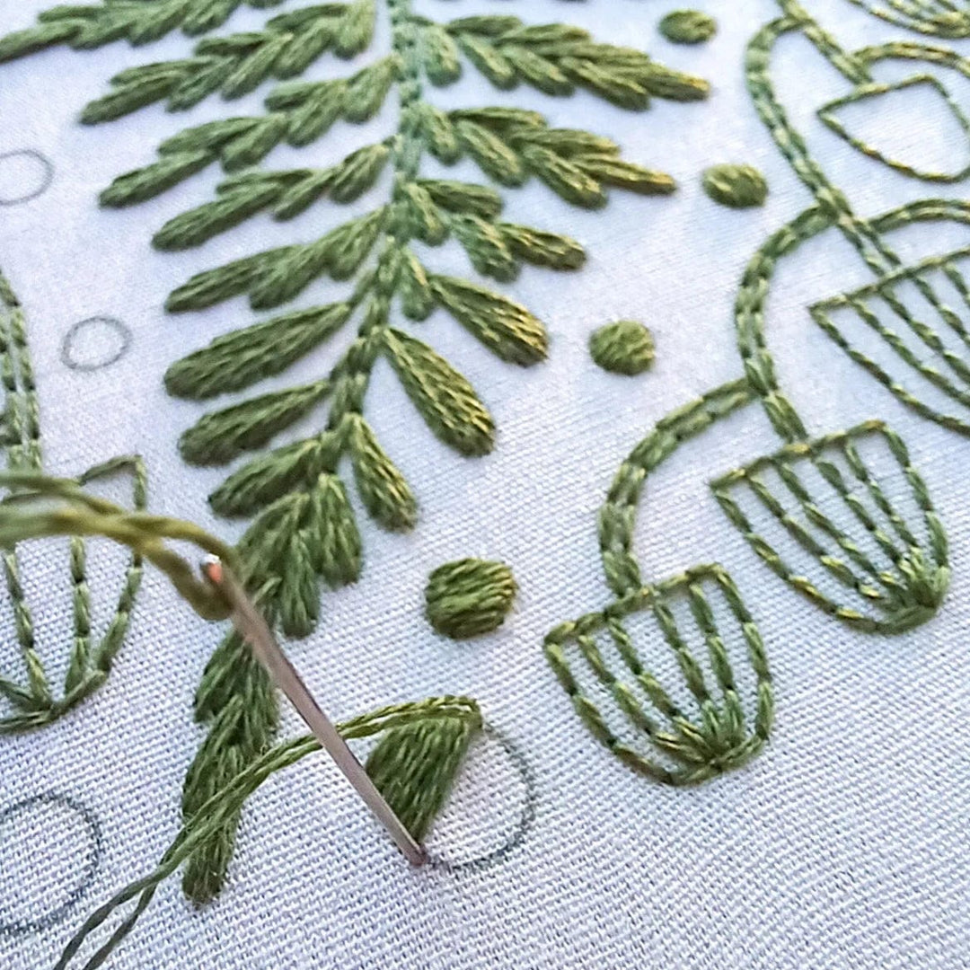 Default Cozyblue DIY Embroidery Kit - Fern + Friends