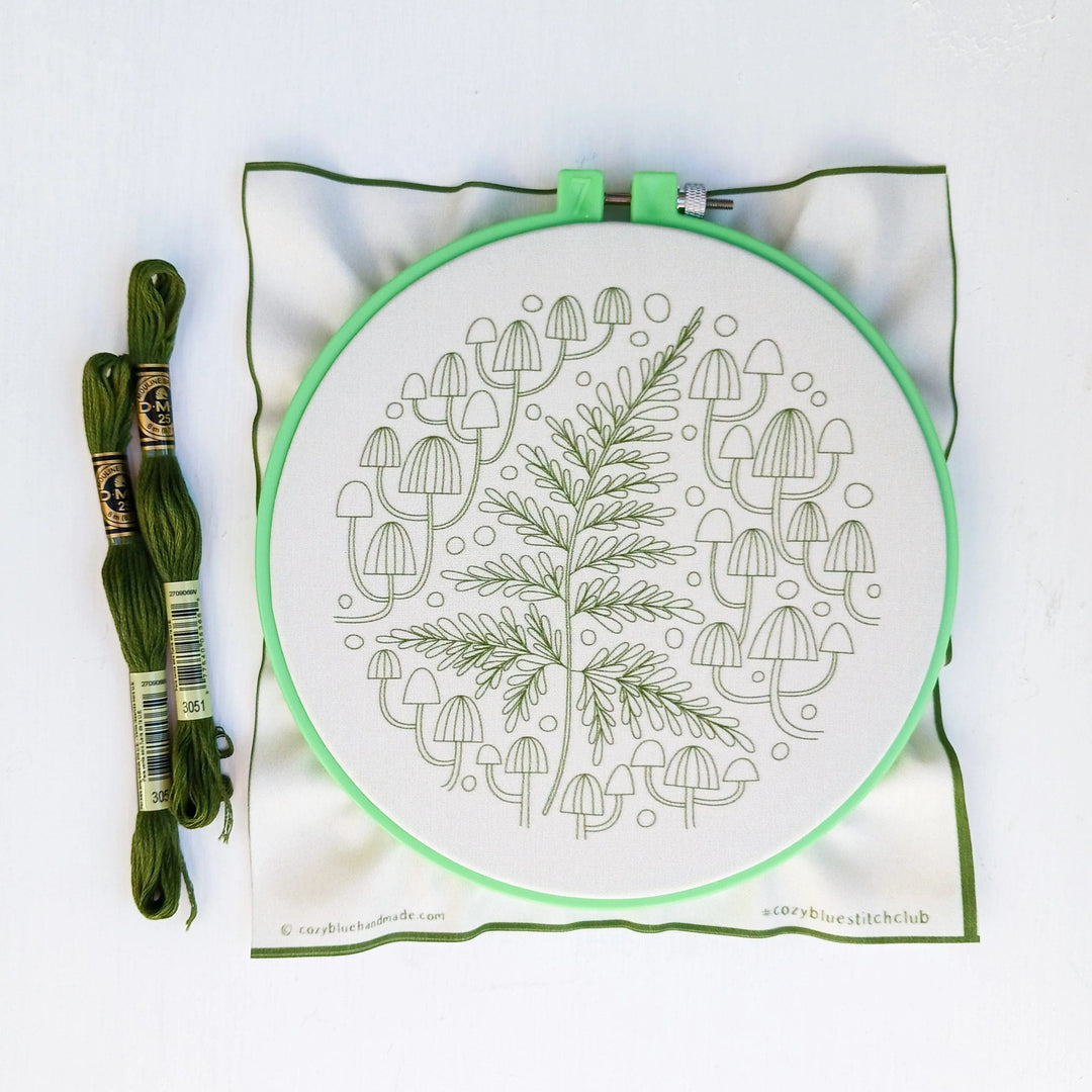 Default Cozyblue DIY Embroidery Kit - Fern + Friends