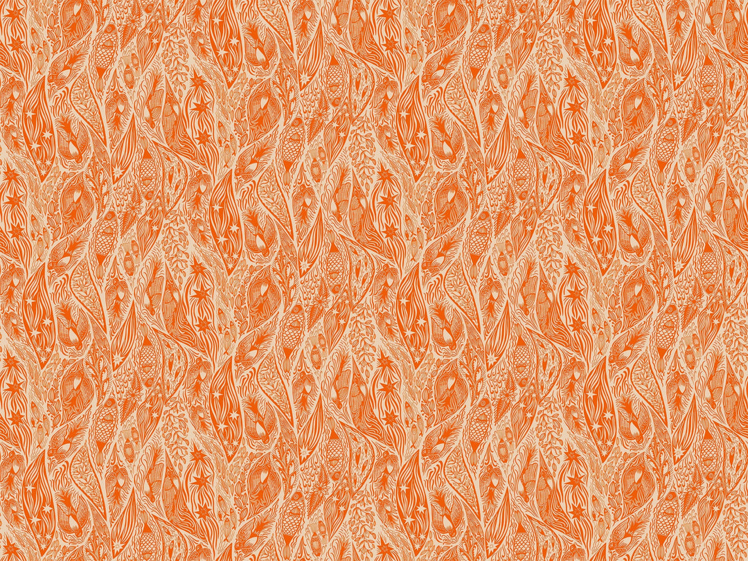 Default Current in Tangerine - Shooting Star - Anna Maria Textiles