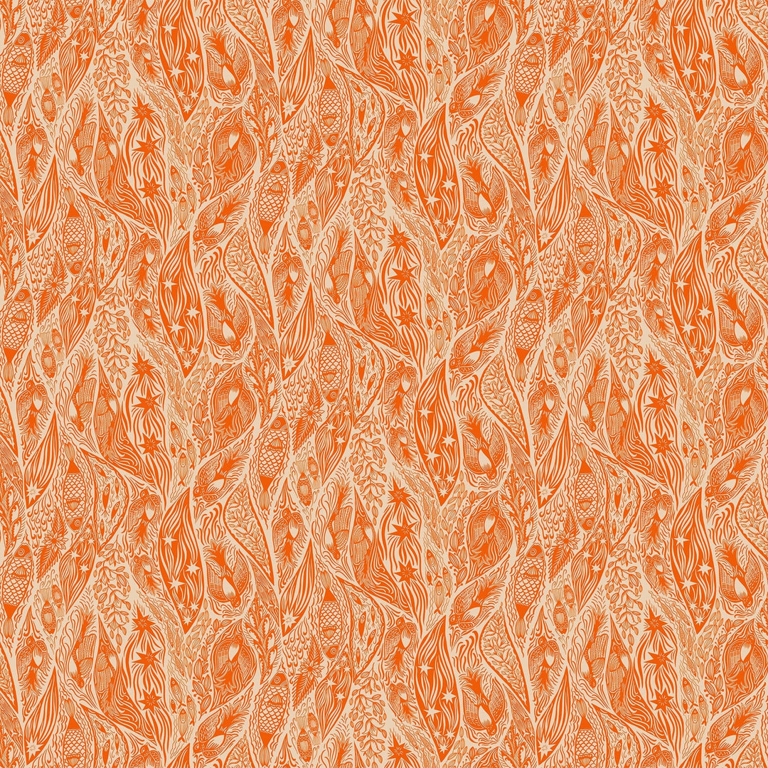 Default Current in Tangerine - Shooting Star - Anna Maria Textiles