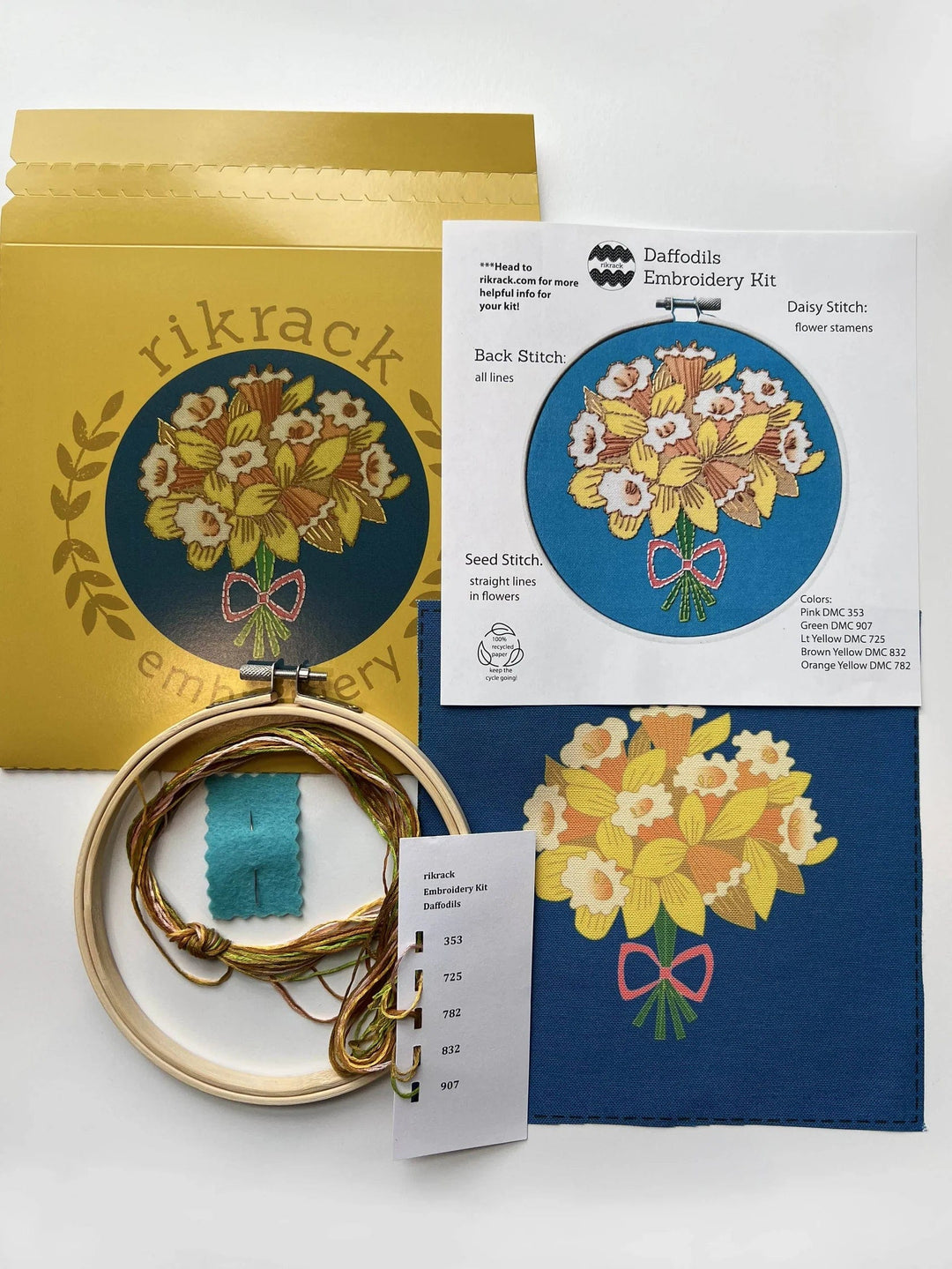 Default Daffodil Embroidery Kit - Rikrack