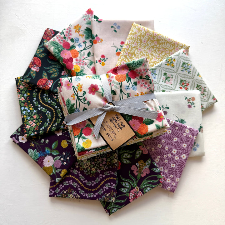 Default Dahlia Fat Quarter Bundle in Pink & Purple - 11 FQs - Rifle Paper Co.