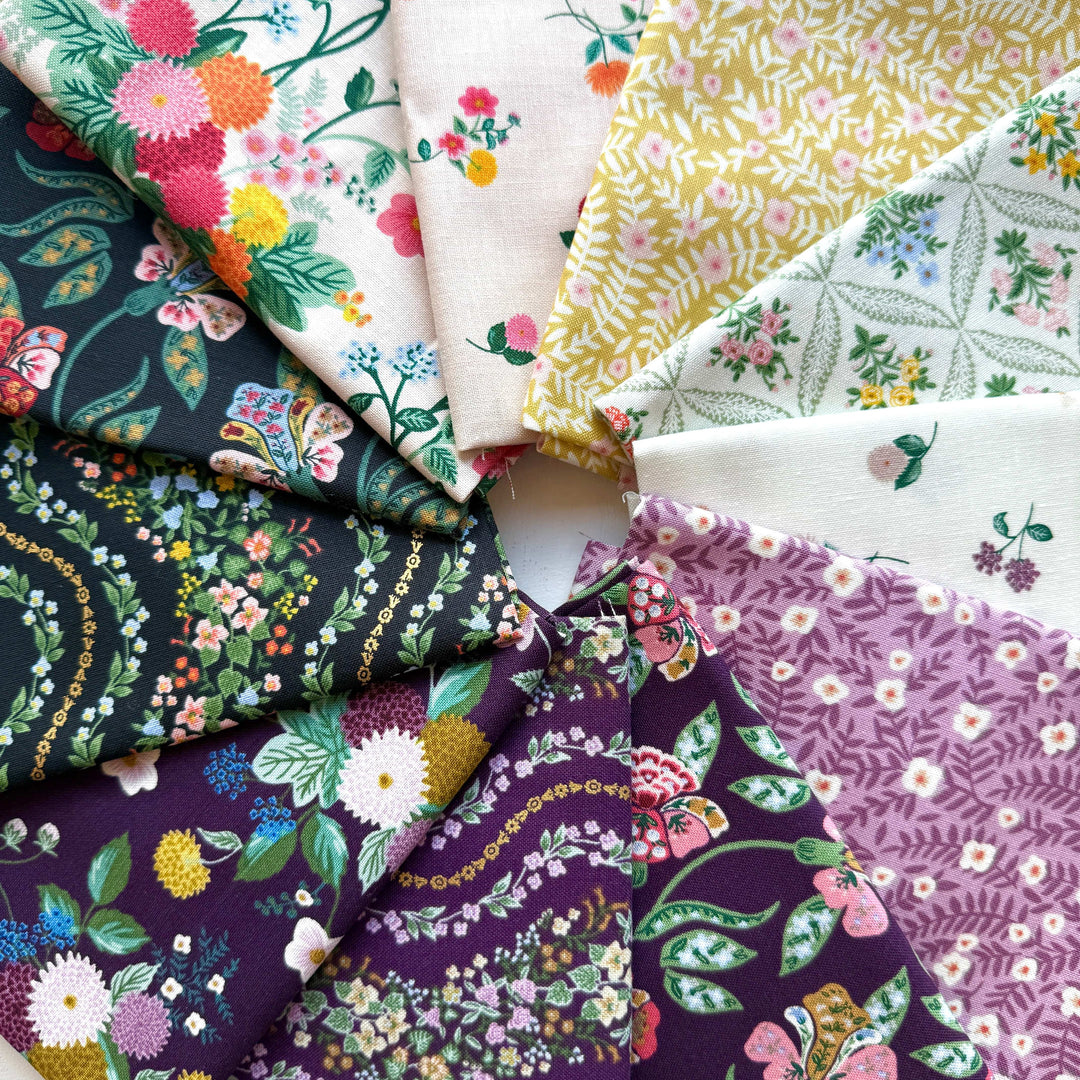 Default Dahlia Fat Quarter Bundle in Pink & Purple - 11 FQs - Rifle Paper Co.