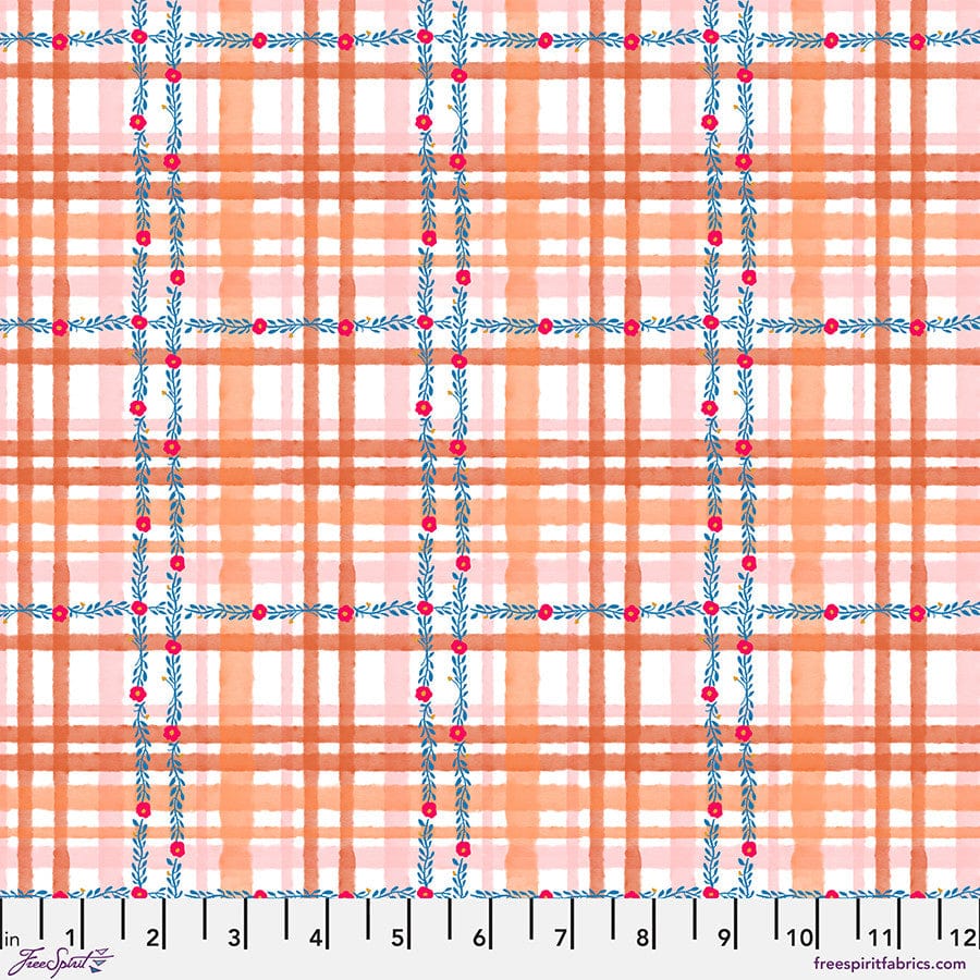 Default Daisy Check in Orange - Pompadours in Pink