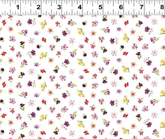 Default Ditsy in White - Summer Garden - Clothworks