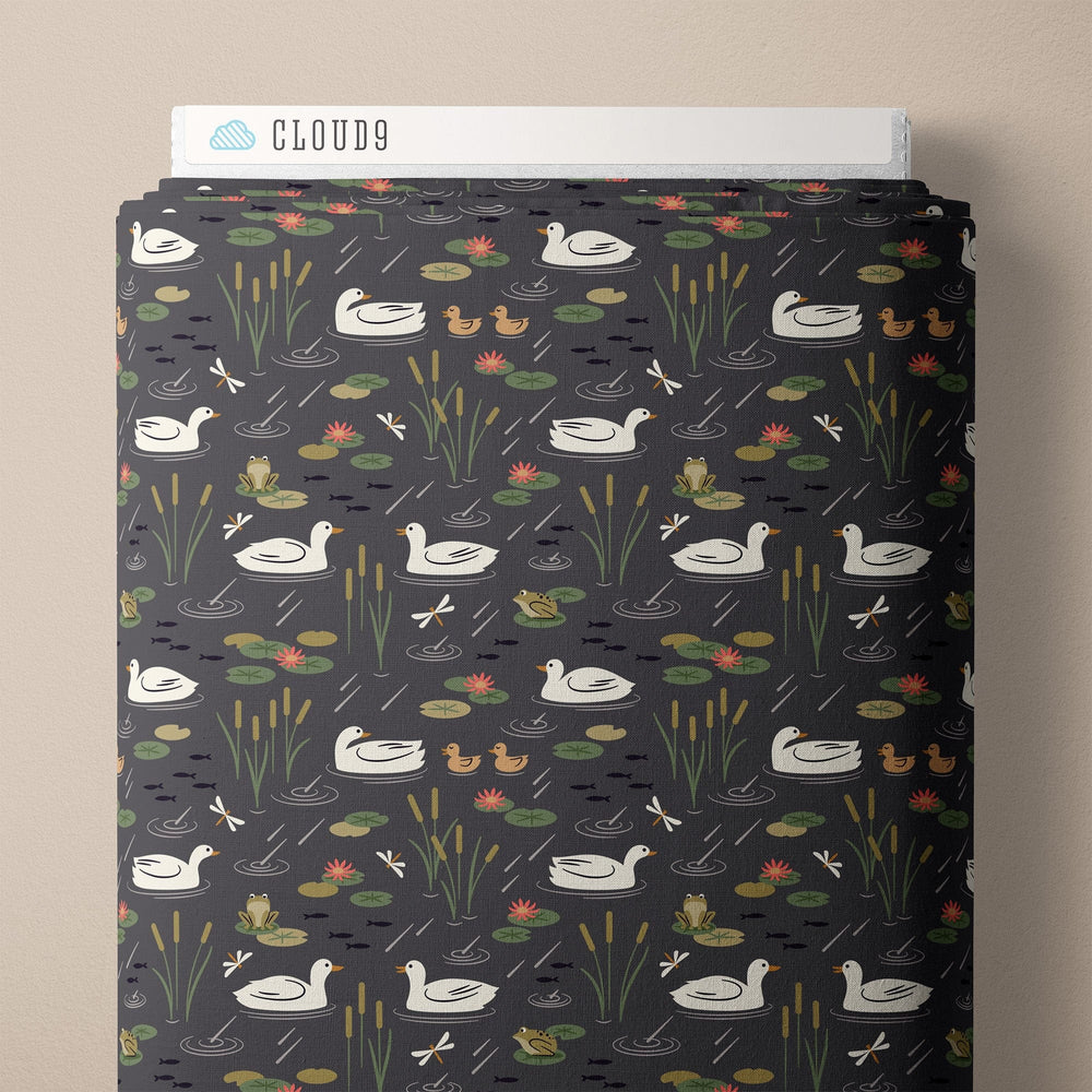 Default Duck Pond in Charcoal - Spring Showers - CLOUD 9