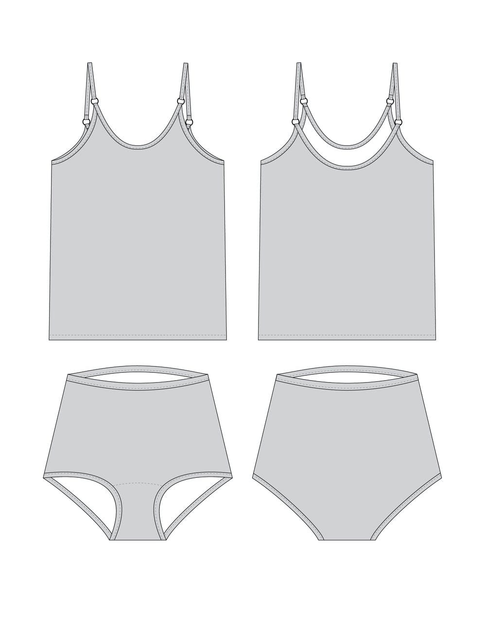 Dune Tank & Briefs - Christine Haynes - Sizes XS to 4X