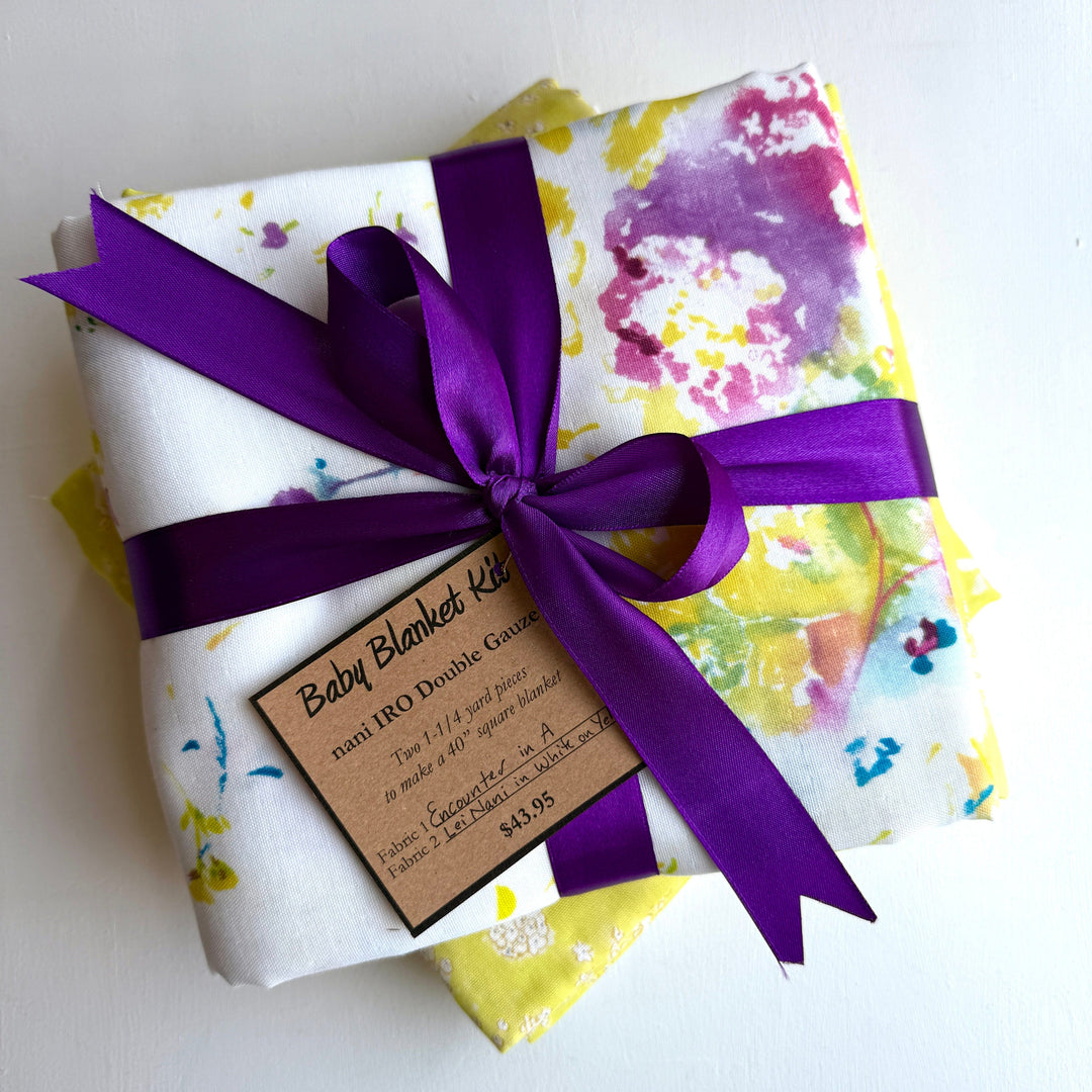 Default Encounter in A ORGANIC + Lei Nani White on Yellow - Baby Blanket Kit