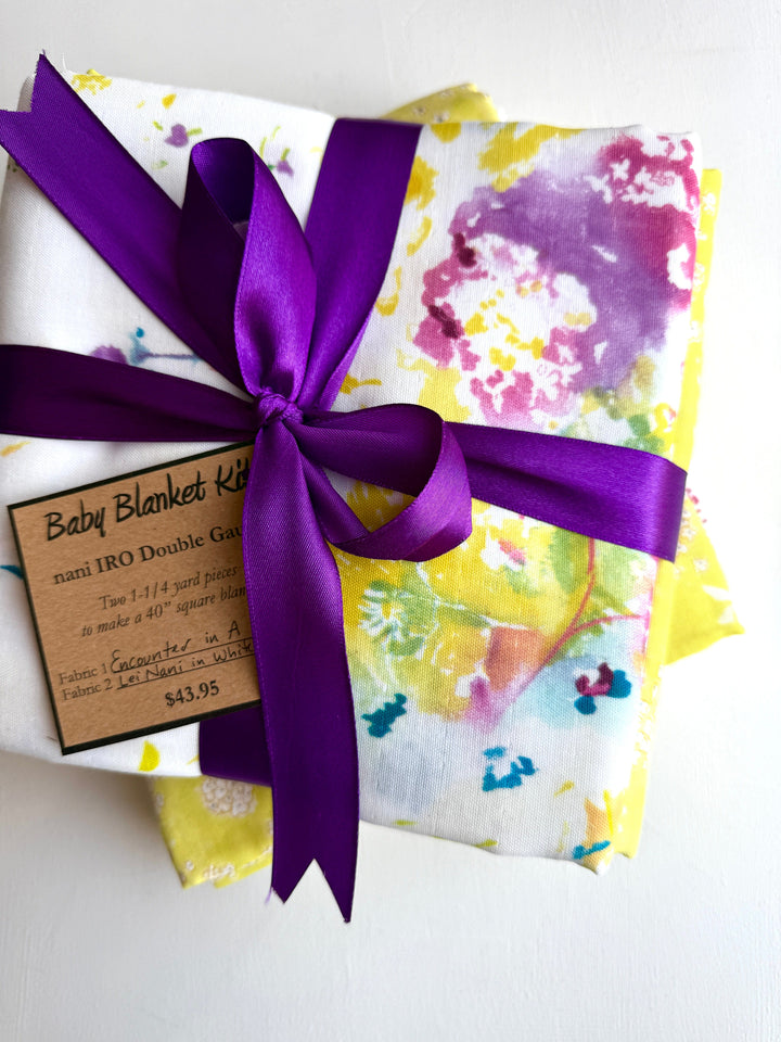 Default Encounter in A ORGANIC + Lei Nani White on Yellow - Baby Blanket Kit