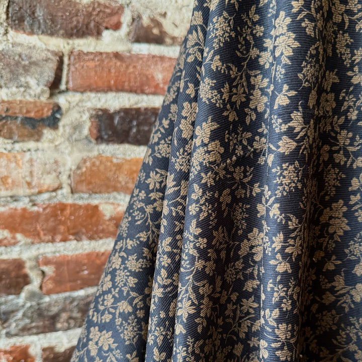 Default English Garden in Midnight - Japanses Pinwale Corduroy