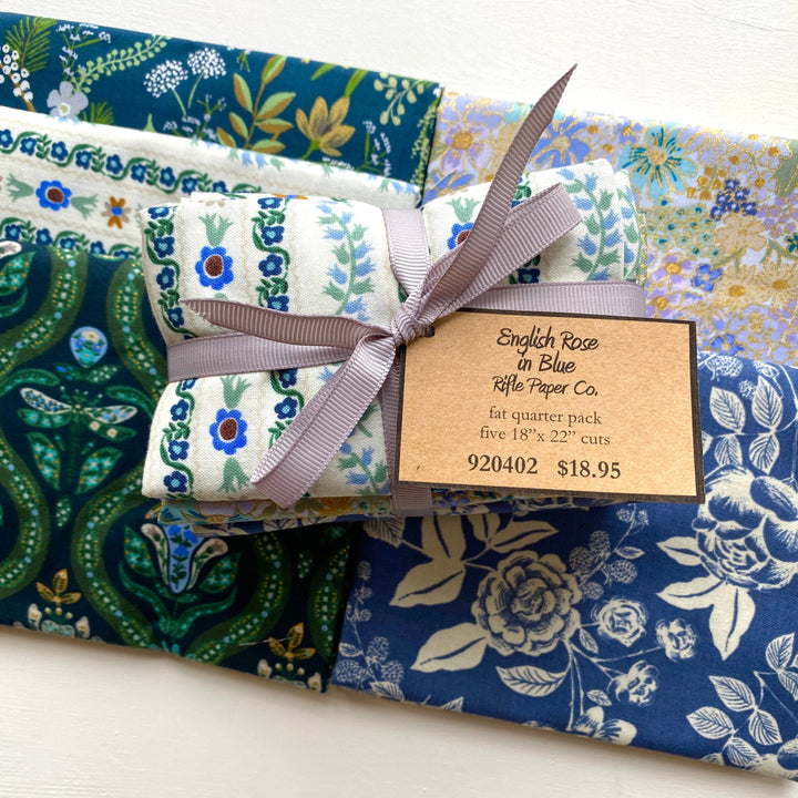 Default English Rose FQ Bundle in Blue - 5 FQs - Rifle Paper Co.