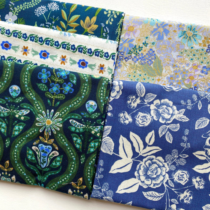 Default English Rose FQ Bundle in Blue - 5 FQs - Rifle Paper Co.