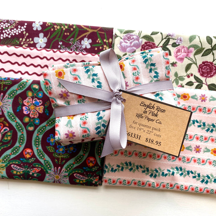 Default English Rose FQ Bundle in Pink - 5 FQs - Rifle Paper Co.