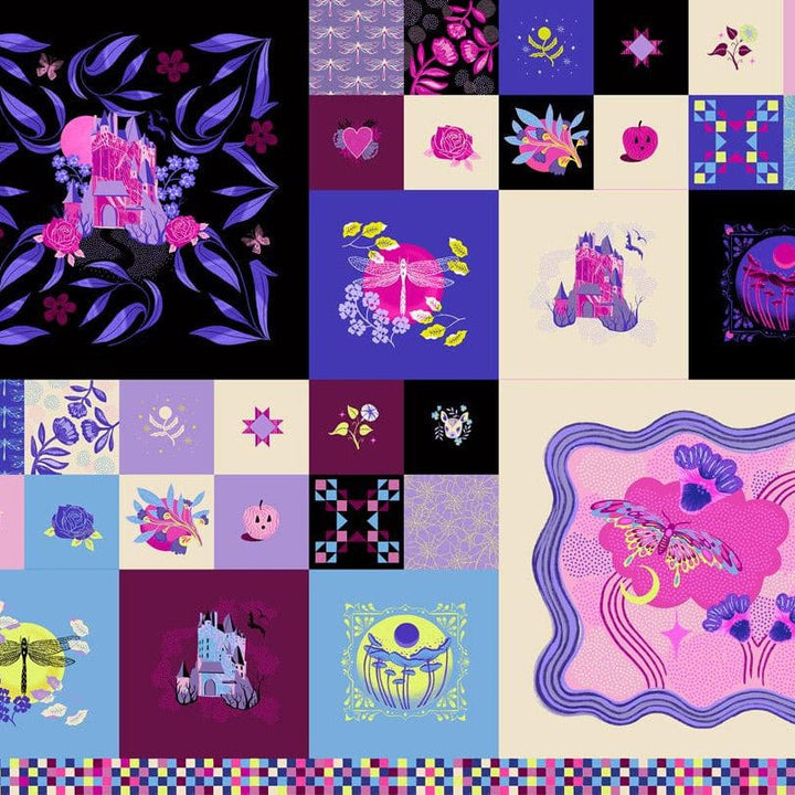 Default Fairytale PANEL in Multi - Glow Garden by Sarah Watts for Ruby Star Society