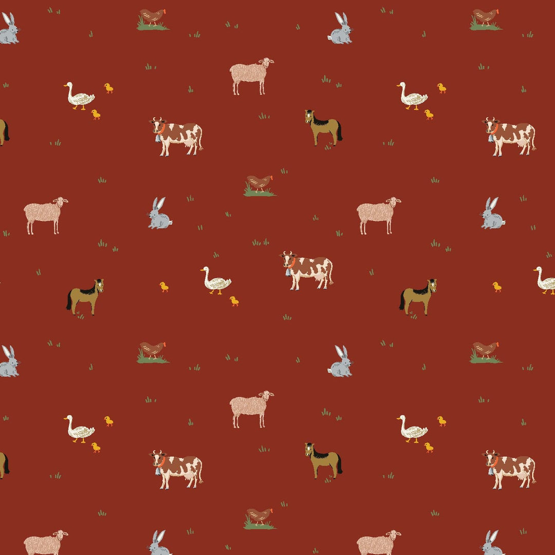 Default Farm Animals in Crimson - Gracie - Rifle Paper Co.