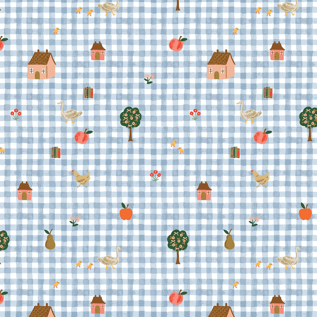 Default Farmhouse Gingham in Blue - Home Sweet Home - Rifle Paper Co.