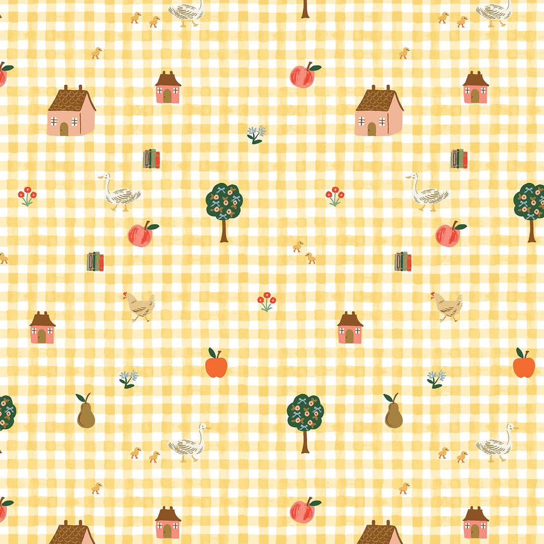 Default Farmhouse Gingham in Butter - Home Sweet Home - Rifle Paper Co.