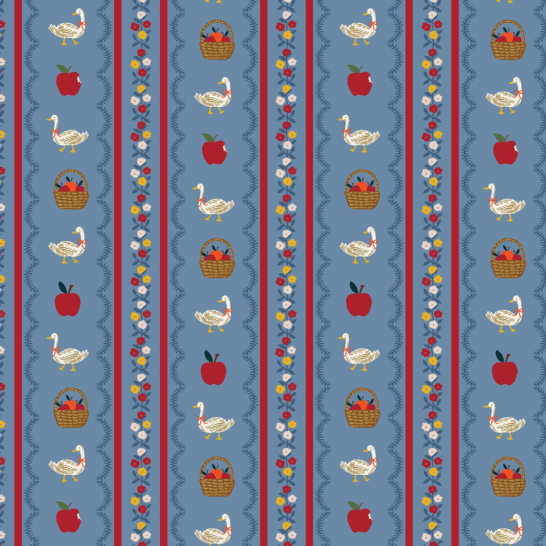 Default Farmhouse Stripe in Blue CANVAS - Home Sweet Home - Rifle Paper Co.
