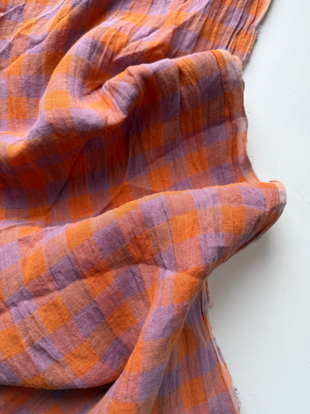 Default Feria - Sunrise Gingham - 100% Linen Yarn Dyed