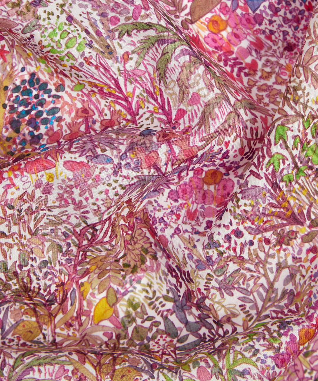 Default Fields of Eden in Pink - Project Cut - Organic Liberty Tana Lawn