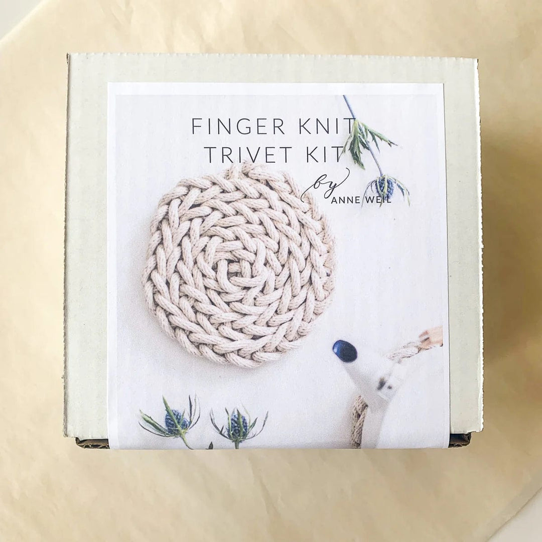 Default Finger Knit Trivet Kit in PARCHMENT - Flax & Twine