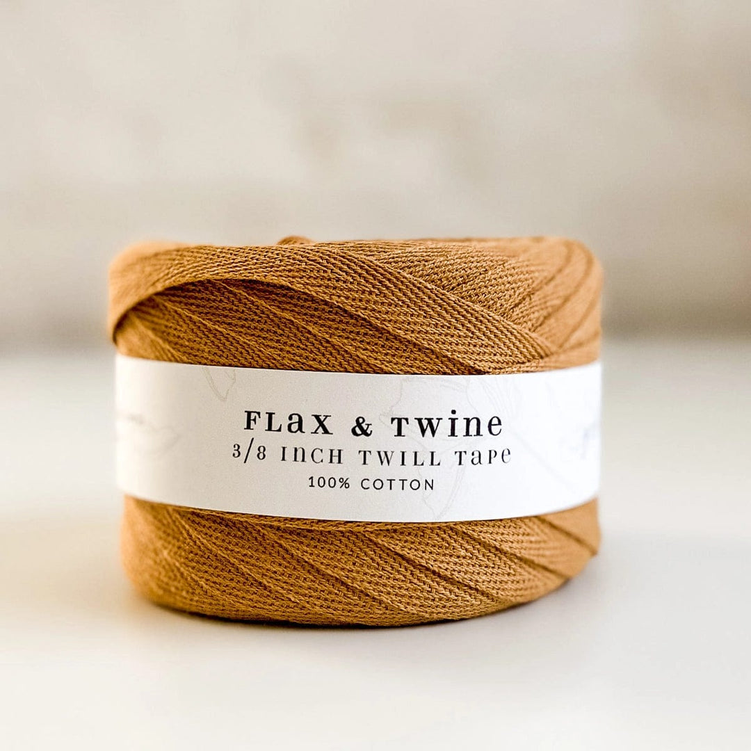 Default Flax & Twine 50 Yard Twill Tape 3/8" Goldenrod