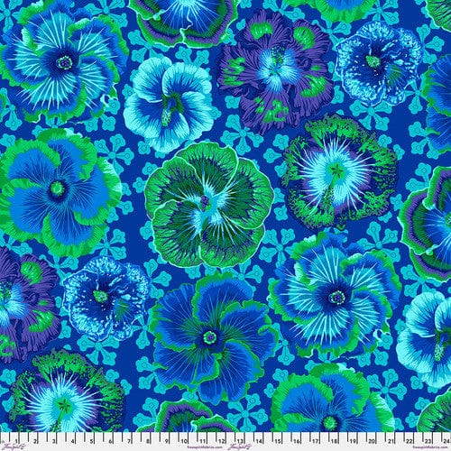 Floating HIbiscus in Blue - Kaffe Fassett Collective