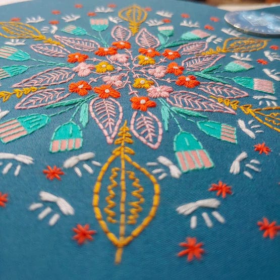 Floral Burst Embroidery Kit - Cozyblue Handmade