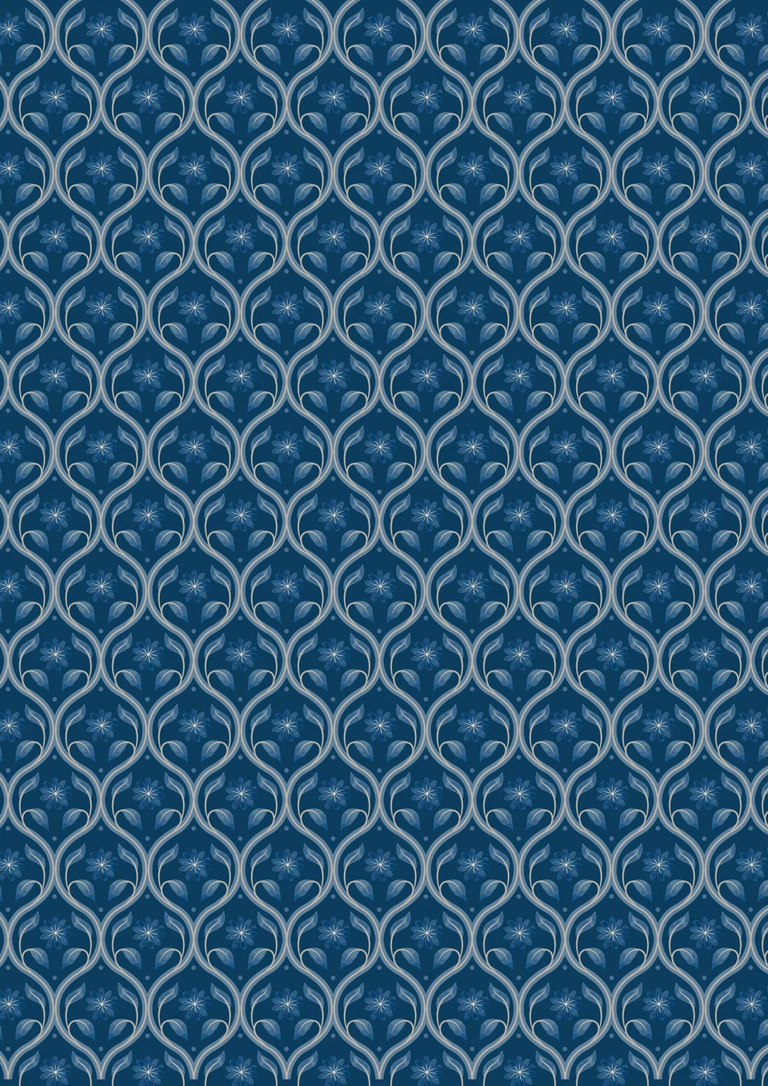 Floral Trellis in Dark Blue - Brensham - Lewis & Irene