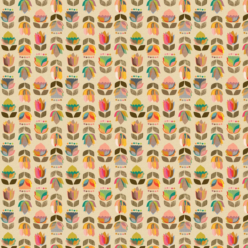 Default Flowers in Multi - Mid Century Modern - Clothworks