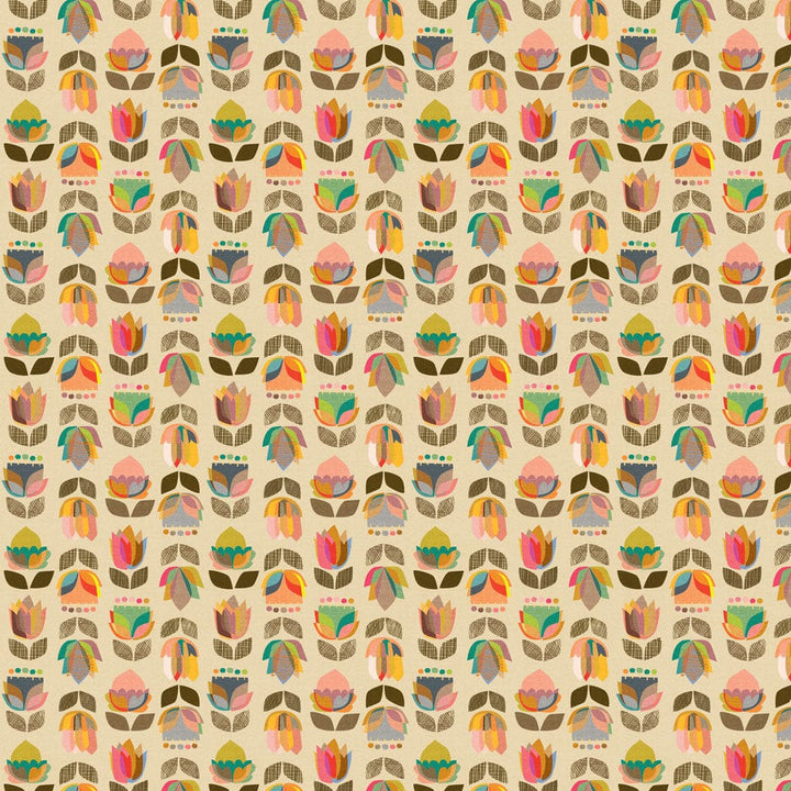 Default Flowers in Multi - Mid Century Modern - Clothworks