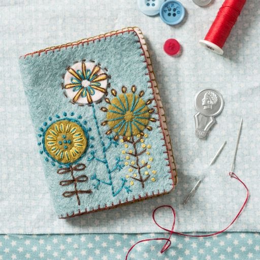 Default Folk Floral Embroidered Felt Needle Book - Corinne Lapierre Embroidery Kit