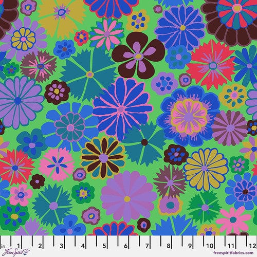 Default Folk Flower in Blue - Kaffe Fassett