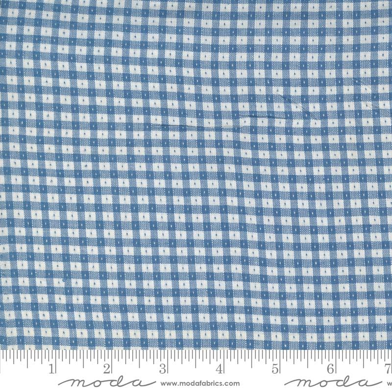 Default Gingham in Denim - Denim Daisies Wovens