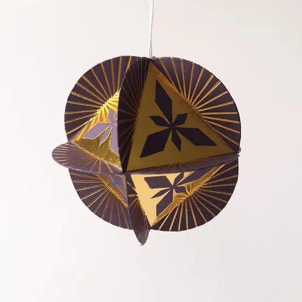 Default Globe Ornament Kit - 8 Sided Octahedron in Prism Design - Gold on Purple