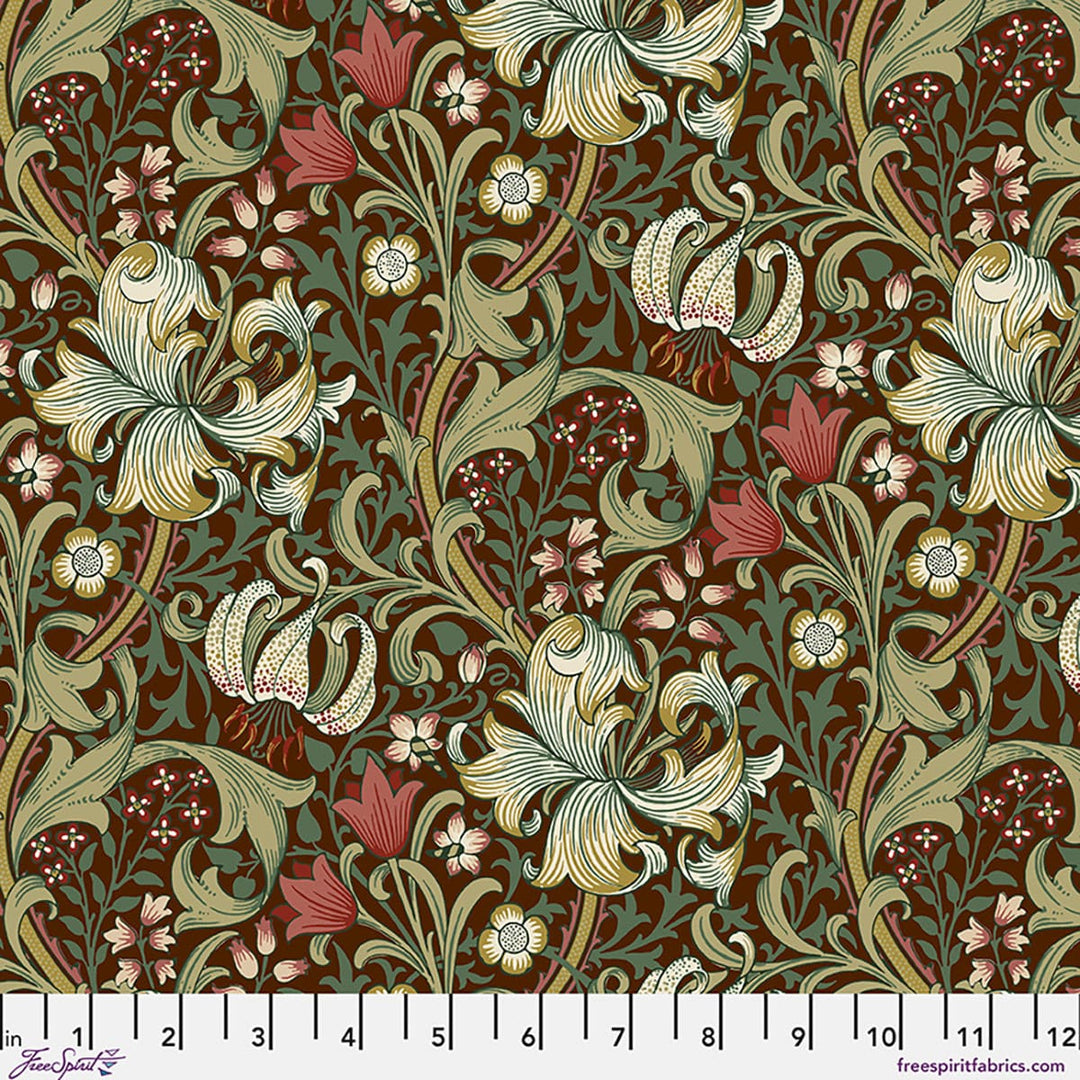 Default Golden Lily in Ruby - Suffolk Holiday Collection - The Original Morris & Co