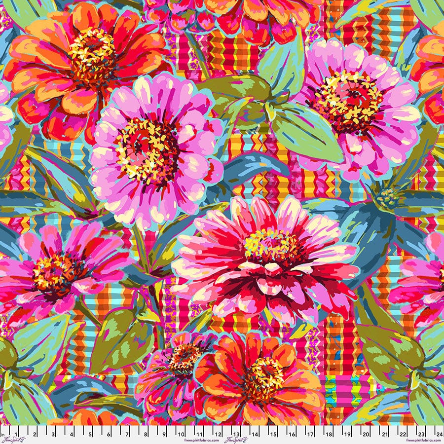 Default Great Zinnias in Pink - Festival - 108" WIDEBACK - Odile Bailloeul