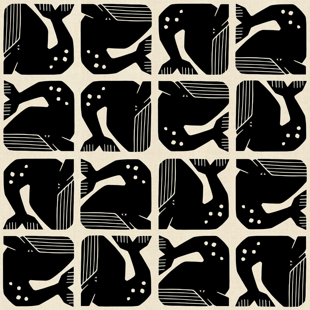 Default Grumpy Whale in Black Unbleached - By the Seaside II - Loes Van Oosten