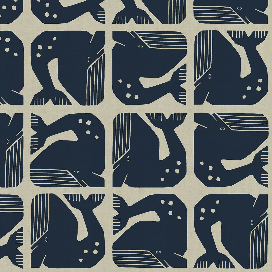 Default Grumpy Whale in Blue-Gray Unbleached - By the Seaside II - Loes Van Oosten