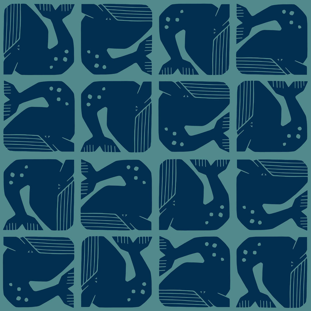 Default Grumpy Whale in Navy - By the Seaside II - Loes Van Oosten