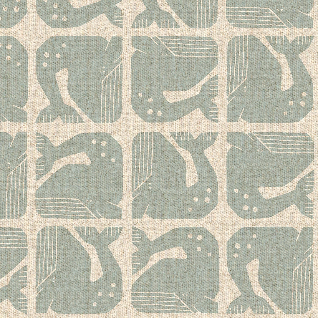 Default Grumpy Whale in Sky Blue Unbleached - By the Seaside II - Loes Van Oosten