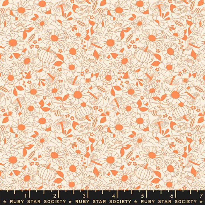 Halloween Floral in Pumpkin - Tiny Frights - Ruby Star Society