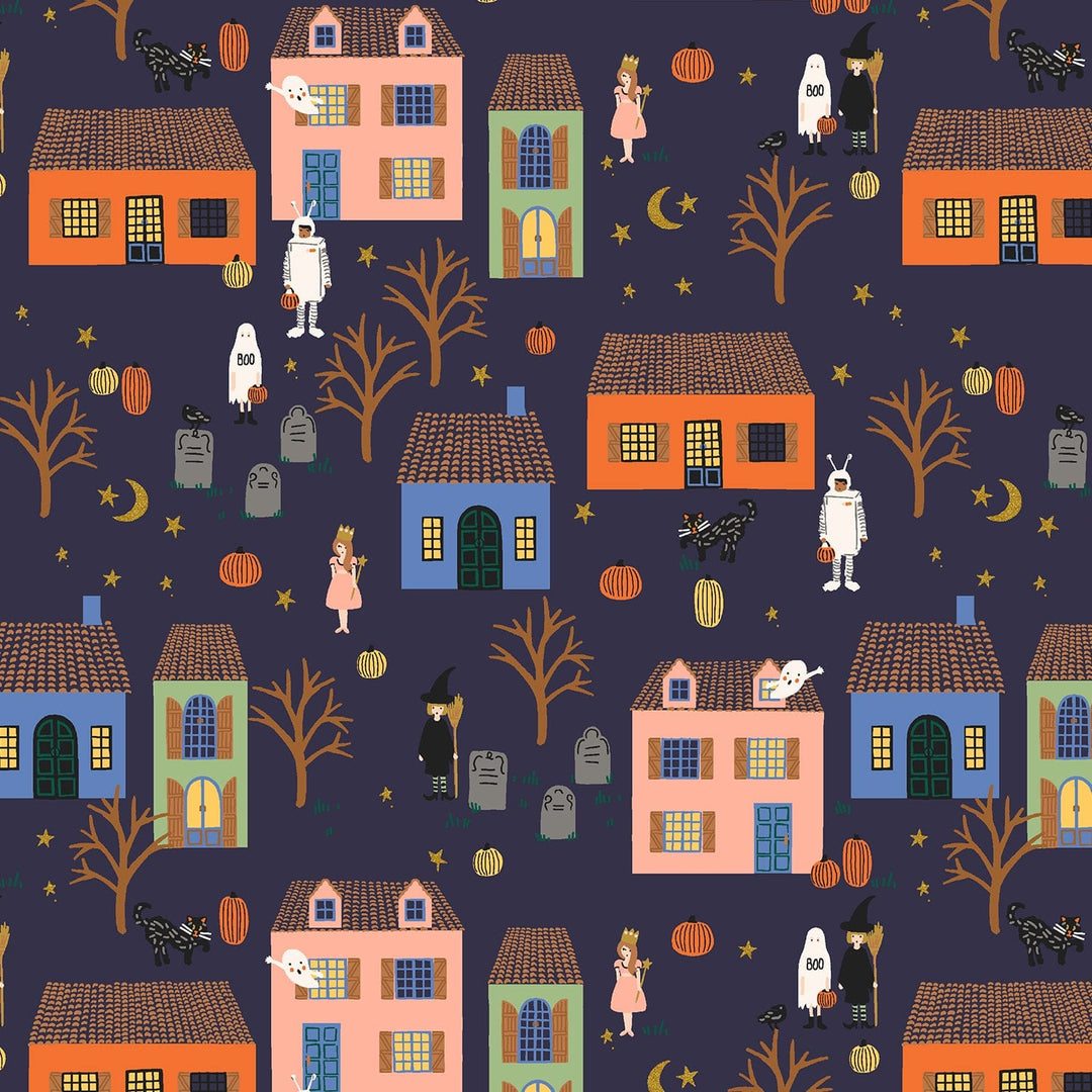 Default Halloween Night in Navy & Metallic Silver - Halloween - Rifle Paper Co.