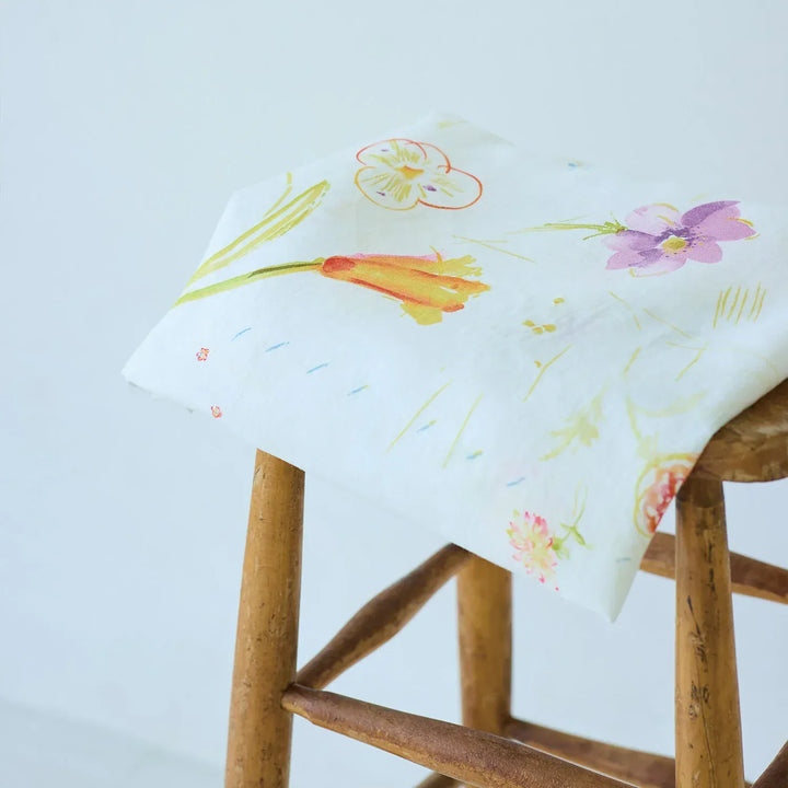 Default HANA NO TOKINIWA in A - nani IRO - Organic Double Gauze - 2026 - White