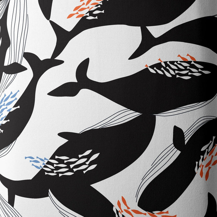 Default Happy Whales on White CANVAS - Cloud9 Fabrics