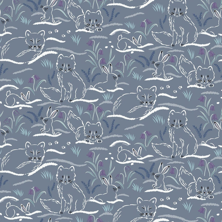 Haring Around on Cool Slate Grey - Artic Adventure - Lewis & Irene