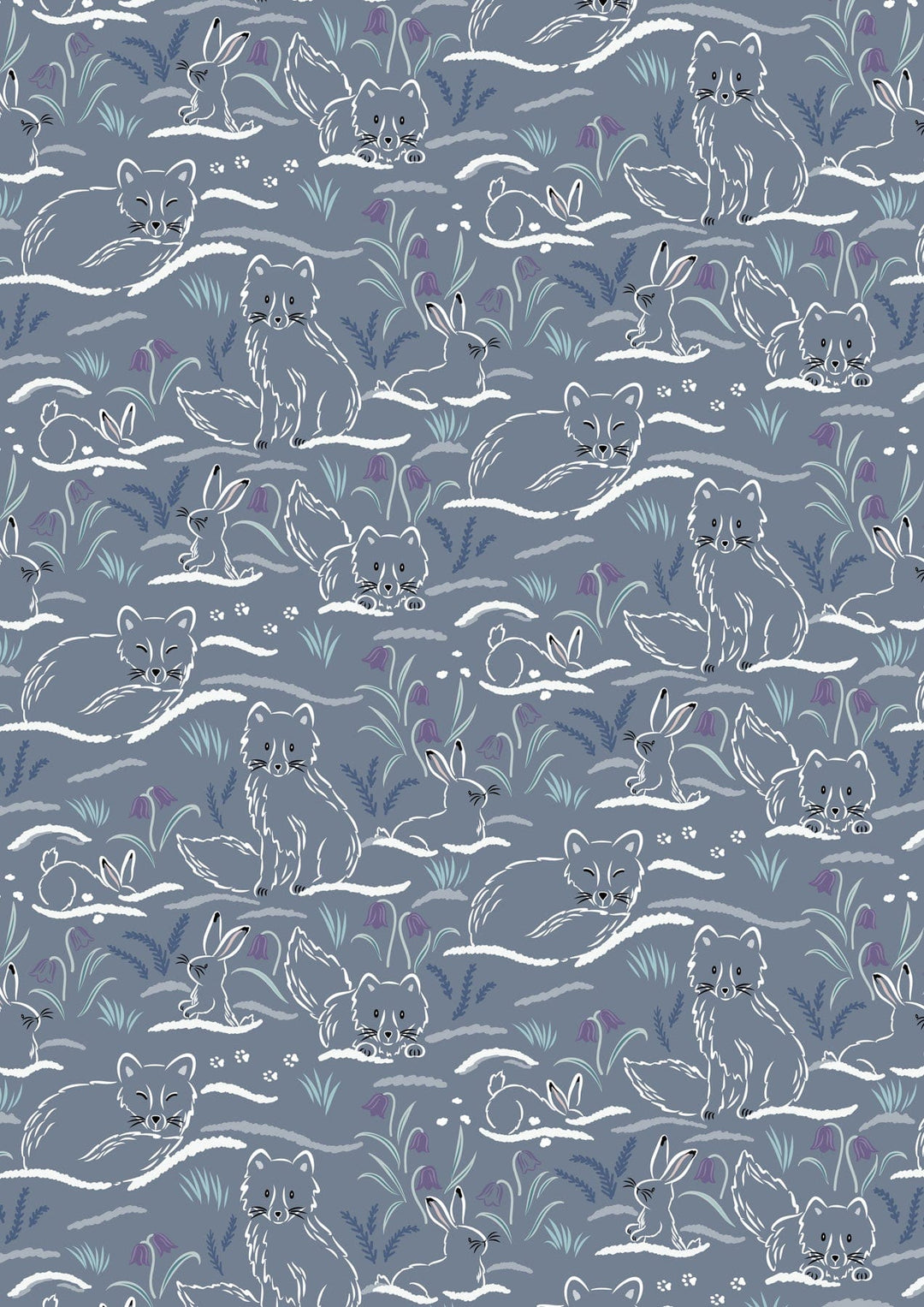 Haring Around on Cool Slate Grey - Artic Adventure - Lewis & Irene