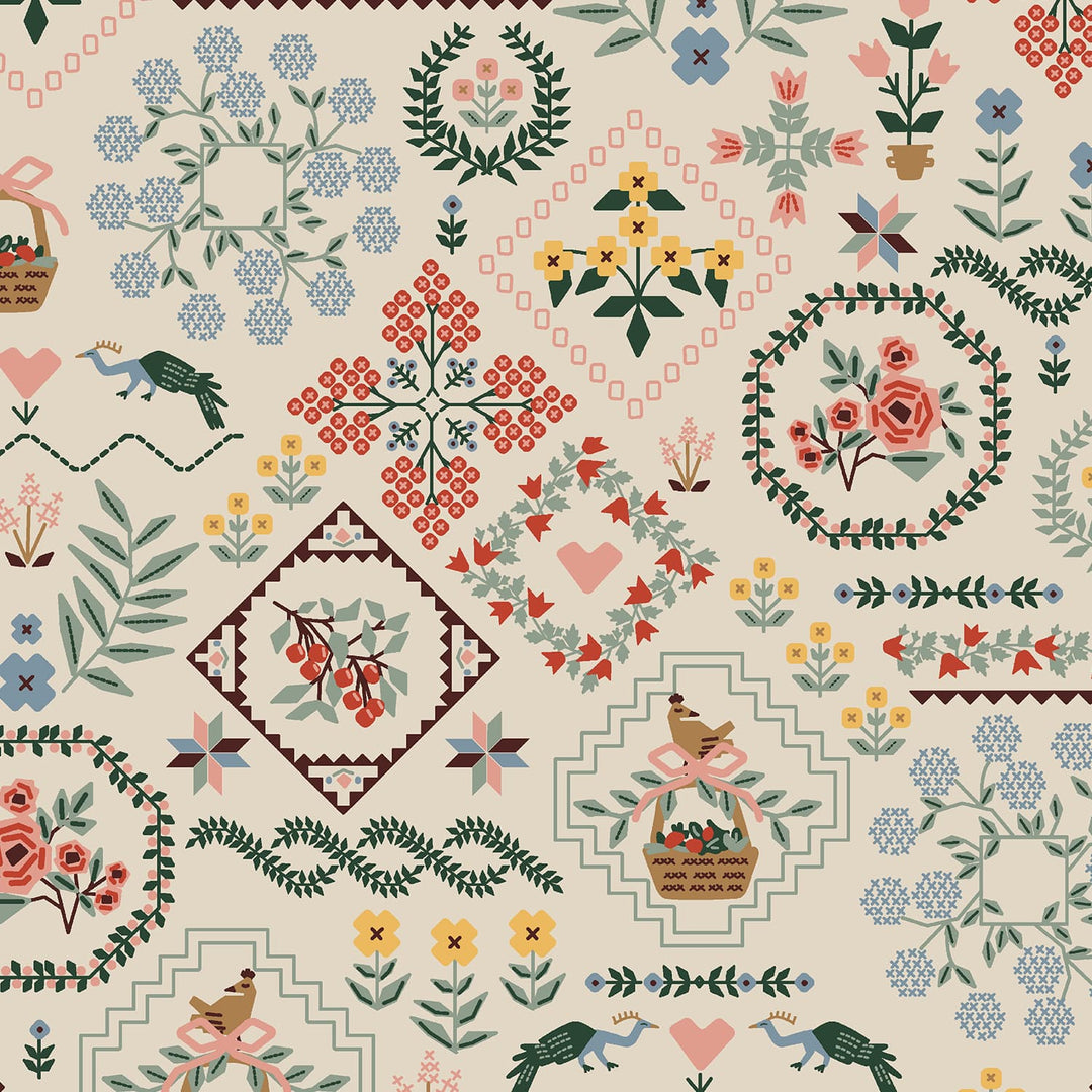 Default Heritage Sampler in Linen CANVAS - Home Sweet Home - Rifle Paper Co.