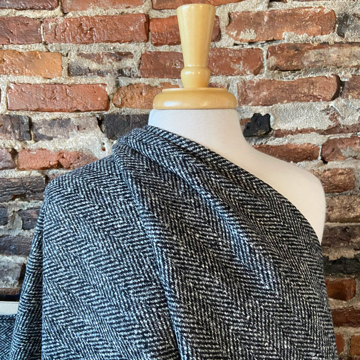 Default Herringbone Tweed Wool in Gray